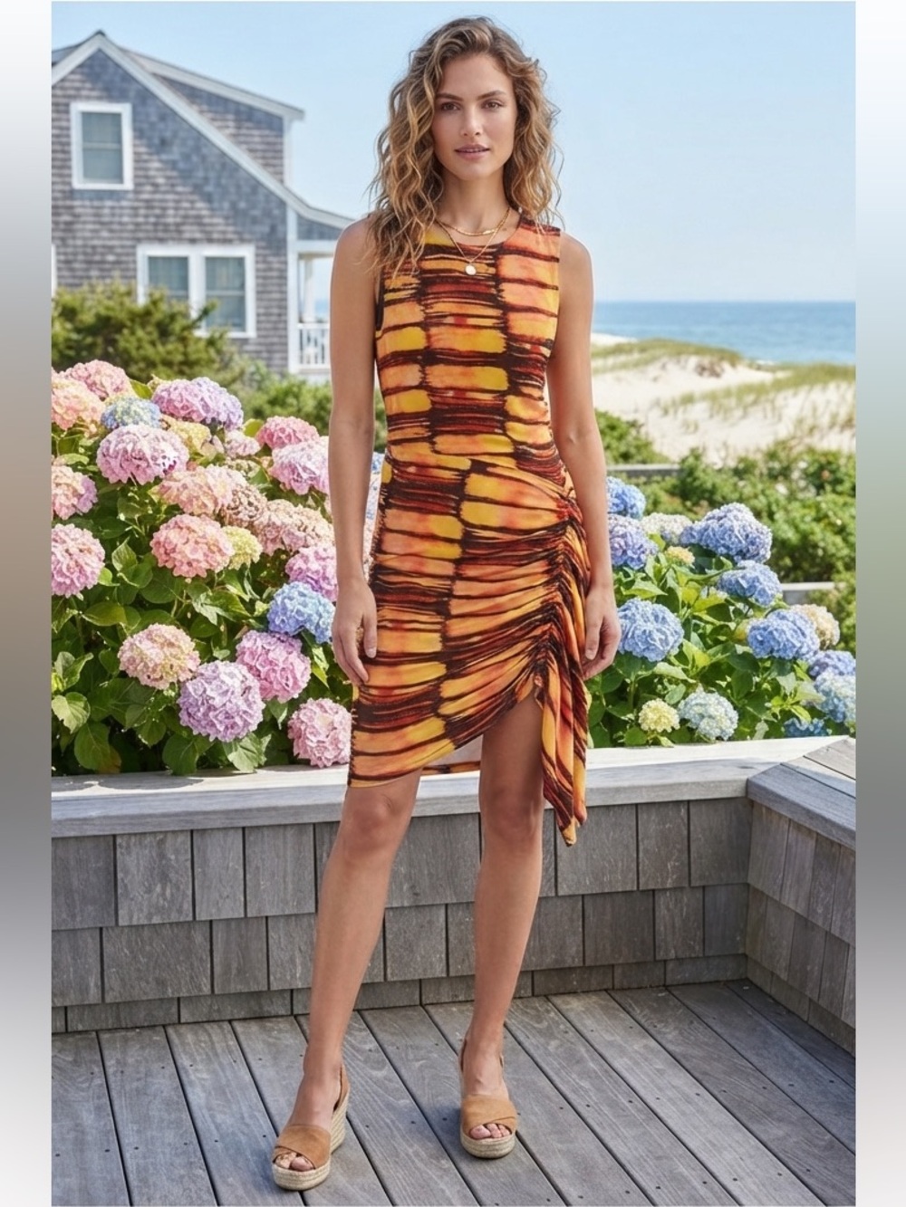 Michael Kors Sleeveless soft sexy Slit Dress soft Bodycon M monarch hamptons